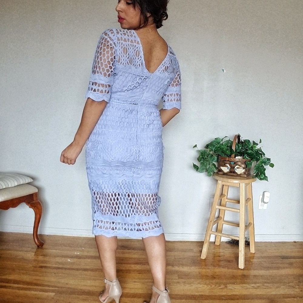LAST 1| HEAVENLY BLUES CROCHET MIDI DRESS - Picture 8 of 8